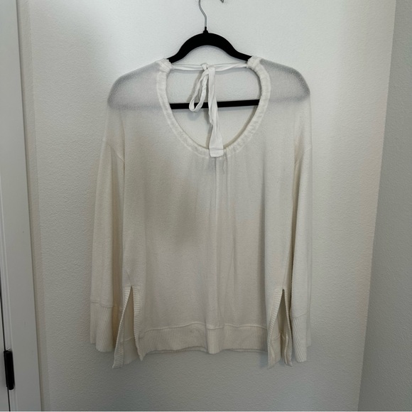 Anthropologie Saturday Sunday Tie Back Fleece Tunic Top Split Hem Size S Women’s - Picture 8 of 9